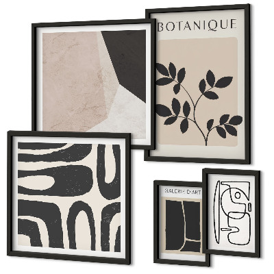 Lot de tableaux encadrés Graphismes minimalistes et élégants