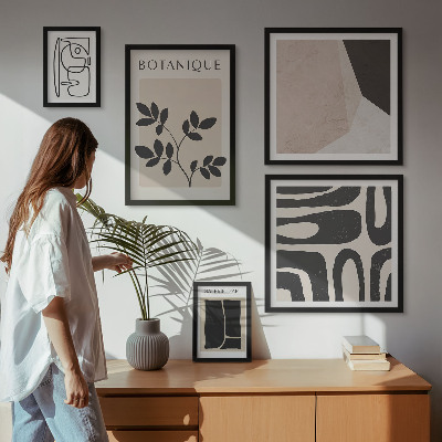 Lot de tableaux encadrés Graphismes minimalistes et élégants