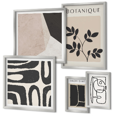 Lot de tableaux encadrés Graphismes minimalistes et élégants