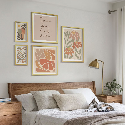 Ensemble de 5 tableaux Décorations élégantes, fleurs naturelles