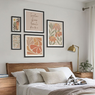 Ensemble de 5 tableaux Décorations élégantes, fleurs naturelles