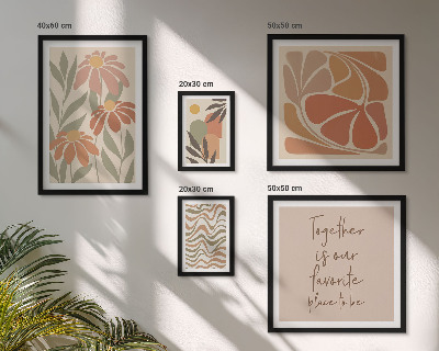 Ensemble de 5 tableaux Décorations élégantes, fleurs naturelles
