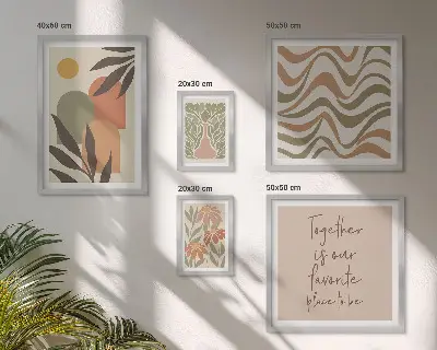 Tableau de décoration murale motifs végétaux aux tons pastel élégants