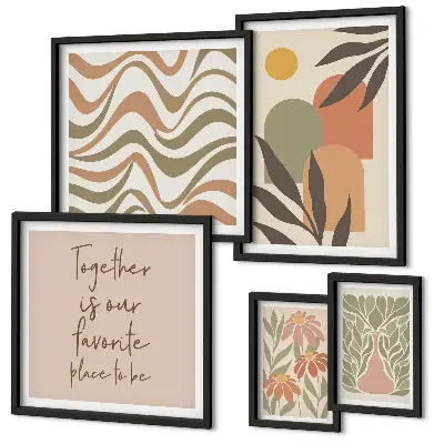 Tableau de décoration murale motifs végétaux aux tons pastel élégants