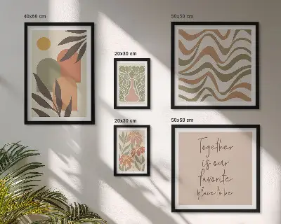 Tableau de décoration murale motifs végétaux aux tons pastel élégants