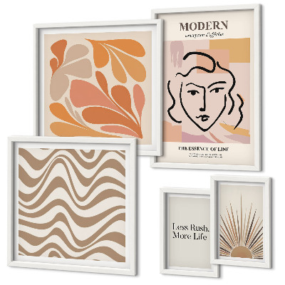 Ensemble de 5 tableaux Style abstrait moderne