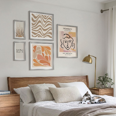 Ensemble de 5 tableaux Style abstrait moderne