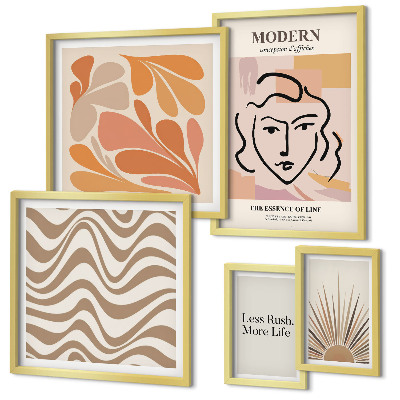 Ensemble de 5 tableaux Style abstrait moderne