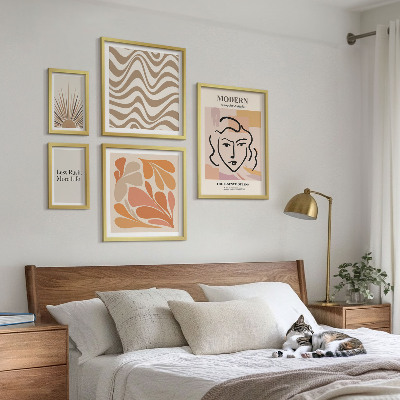 Ensemble de 5 tableaux Style abstrait moderne