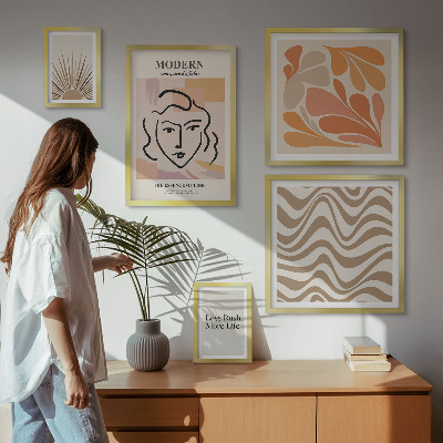 Ensemble de 5 tableaux Style abstrait moderne