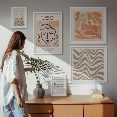 Ensemble de 5 tableaux Style abstrait moderne