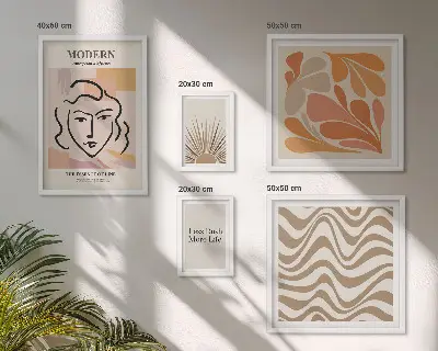 Ensemble de 5 tableaux au style abstrait moderne