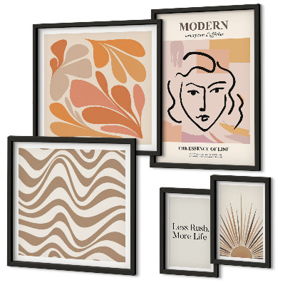 Ensemble de 5 tableaux Style abstrait moderne