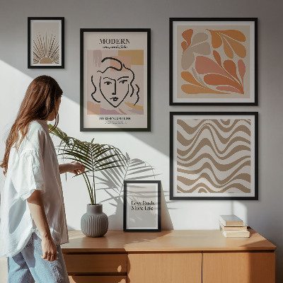 Ensemble de 5 tableaux Style abstrait moderne