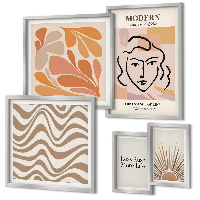 Ensemble de 5 tableaux Style abstrait moderne