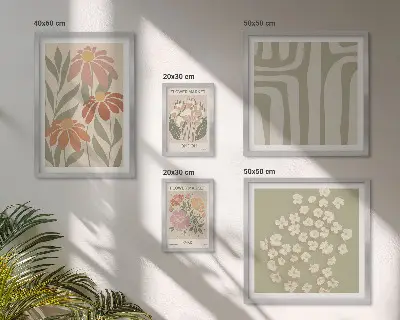 Tableau de décoration murale motifs floraux sur les thèmes de Londres, Paris et bohème