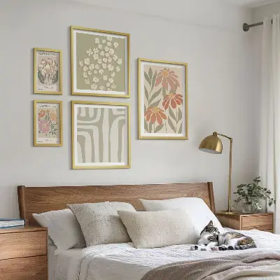 Tableau de décoration murale motifs floraux sur les thèmes de Londres, Paris et bohème