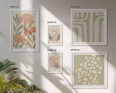 Tableau de décoration murale motifs floraux sur les thèmes de Londres, Paris et bohème