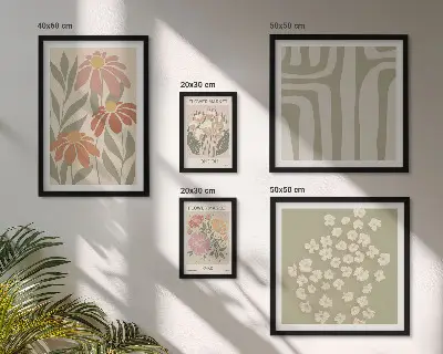 Tableau de décoration murale motifs floraux sur les thèmes de Londres, Paris et bohème