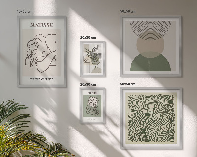 Ensemble de 5 tableaux Compositions végétales minimalistes