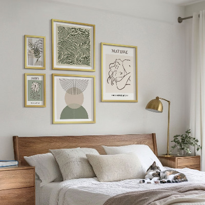 Ensemble de 5 tableaux Compositions végétales minimalistes