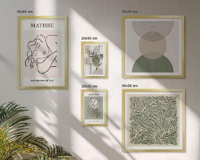 Ensemble de 5 tableaux Compositions végétales minimalistes