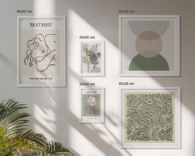 Ensemble de 5 tableaux Compositions végétales minimalistes