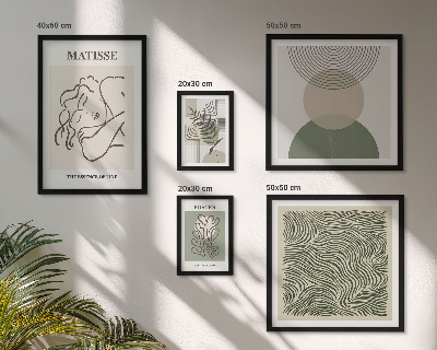 Ensemble de 5 tableaux Compositions végétales minimalistes