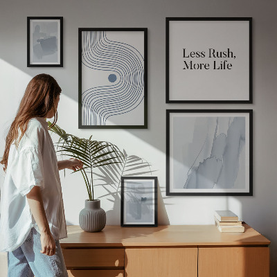 Lot de tableaux encadrés Graphismes minimalistes modernes
