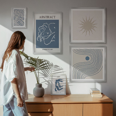 Ensemble de 5 tableaux Géométrie abstraite élégante
