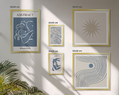 Ensemble de 5 tableaux Géométrie abstraite élégante