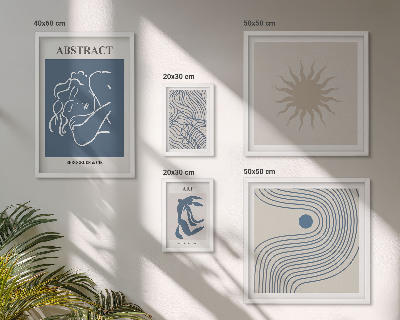 Ensemble de 5 tableaux Géométrie abstraite élégante