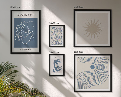 Ensemble de 5 tableaux Géométrie abstraite élégante
