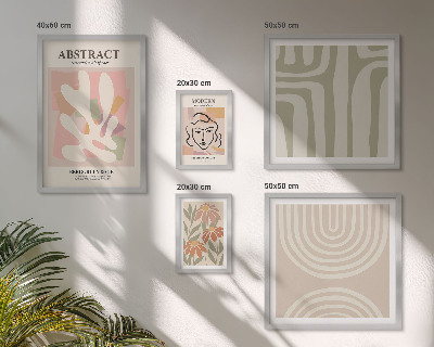Lot de tableaux encadrés Plantes abstraites élégantes