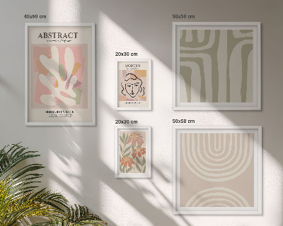 Lot de tableaux encadrés Plantes abstraites élégantes