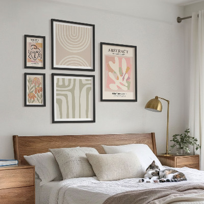 Lot de tableaux encadrés Plantes abstraites élégantes
