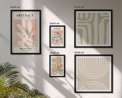 Lot de tableaux encadrés Plantes abstraites élégantes