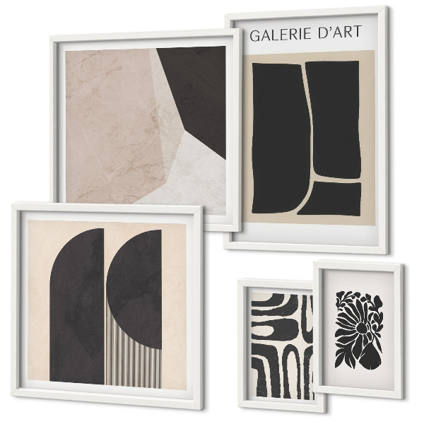 Ensemble de 5 tableaux Graphismes minimalistes et élégants