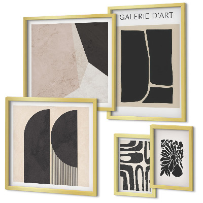 Ensemble de 5 tableaux Graphismes minimalistes et élégants