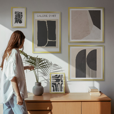 Ensemble de 5 tableaux Graphismes minimalistes et élégants