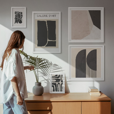 Ensemble de 5 tableaux Graphismes minimalistes et élégants