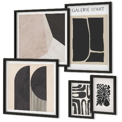 Ensemble de 5 tableaux Graphismes minimalistes et élégants