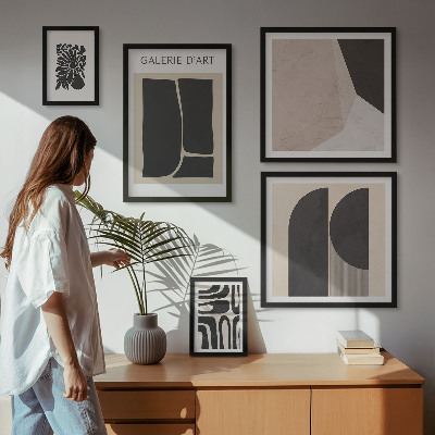 Ensemble de 5 tableaux Graphismes minimalistes et élégants