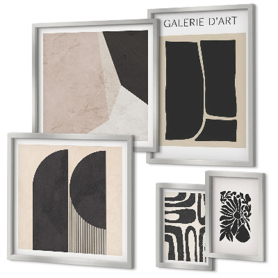 Ensemble de 5 tableaux Graphismes minimalistes et élégants