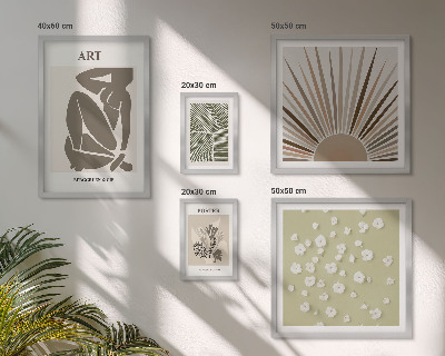 Lot de tableaux encadrés Graphismes végétaux abstraits et stylés