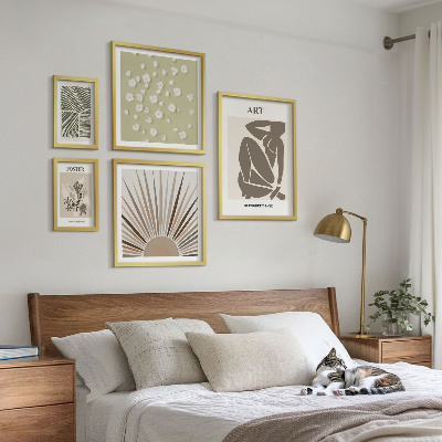 Lot de tableaux encadrés Graphismes végétaux abstraits et stylés
