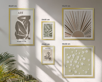 Lot de tableaux encadrés Graphismes végétaux abstraits et stylés