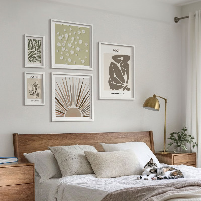 Lot de tableaux encadrés Graphismes végétaux abstraits et stylés