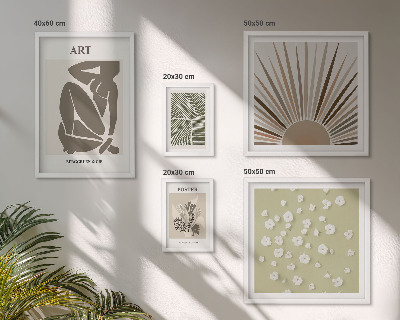 Lot de tableaux encadrés Graphismes végétaux abstraits et stylés