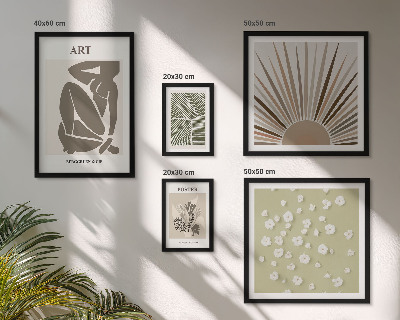 Lot de tableaux encadrés Graphismes végétaux abstraits et stylés